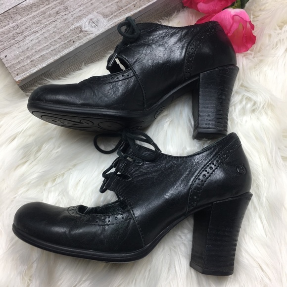 born leather lace up granny boots